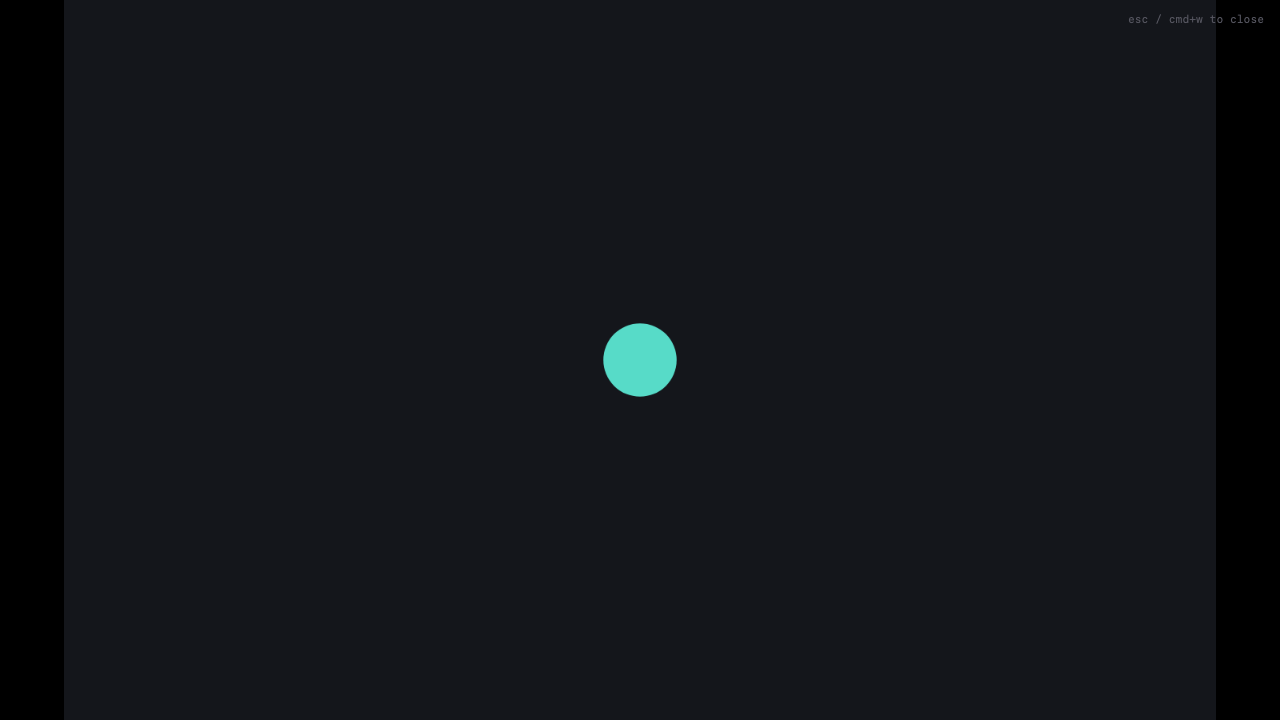 The audience window displaying the scene without the performer editor or tool panels.
